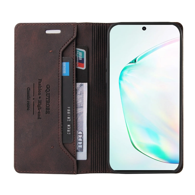 For Samsung Galaxy Note10+ Skin Feel Anti-theft Brush Horizontal Flip Leather Case with Holder & Card Slots & Wallet