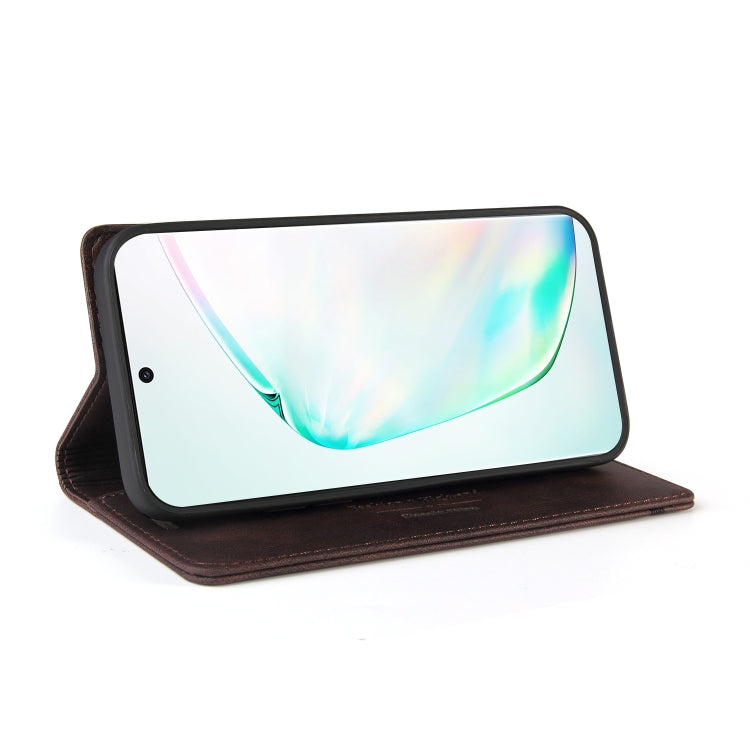 For Samsung Galaxy Note10+ Skin Feel Anti-theft Brush Horizontal Flip Leather Case with Holder & Card Slots & Wallet