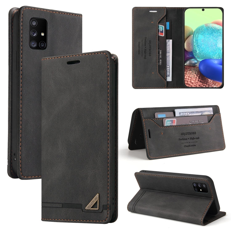 For Samsung Galaxy A71 4G Skin Feel Anti-theft Brush Horizontal Flip Leather Case with Holder & Card Slots & Wallet