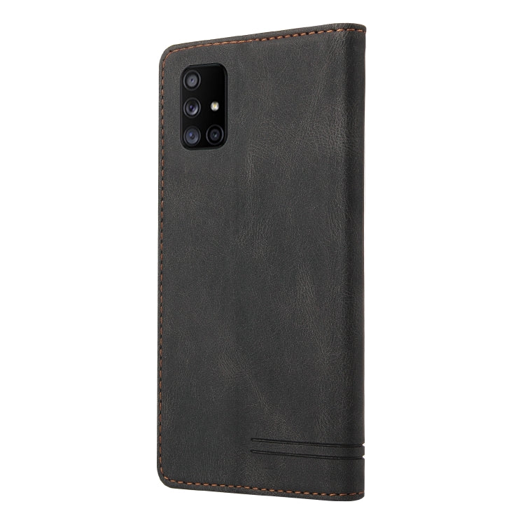 For Samsung Galaxy A71 4G Skin Feel Anti-theft Brush Horizontal Flip Leather Case with Holder & Card Slots & Wallet