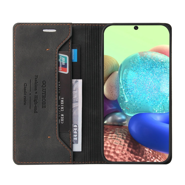For Samsung Galaxy A71 4G Skin Feel Anti-theft Brush Horizontal Flip Leather Case with Holder & Card Slots & Wallet