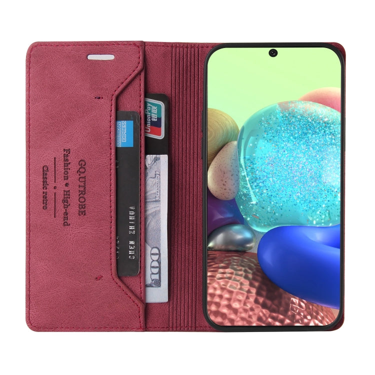 For Samsung Galaxy A71 4G Skin Feel Anti-theft Brush Horizontal Flip Leather Case with Holder & Card Slots & Wallet