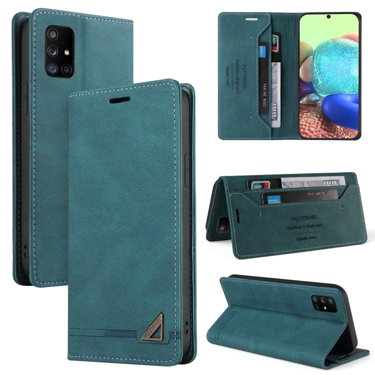 For Samsung Galaxy A71 4G Skin Feel Anti-theft Brush Horizontal Flip Leather Case with Holder & Card Slots & Wallet