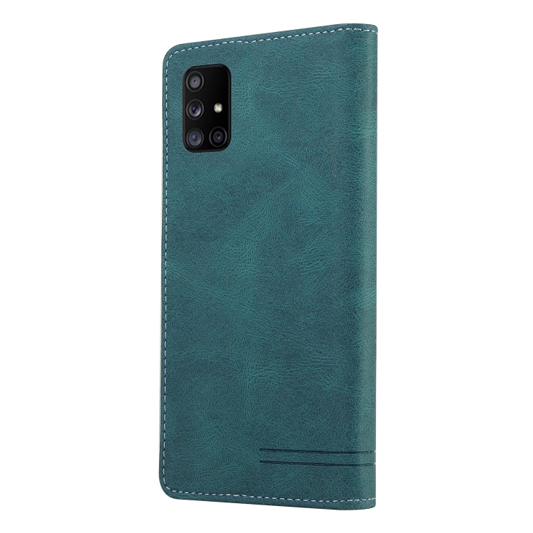 For Samsung Galaxy A71 4G Skin Feel Anti-theft Brush Horizontal Flip Leather Case with Holder & Card Slots & Wallet