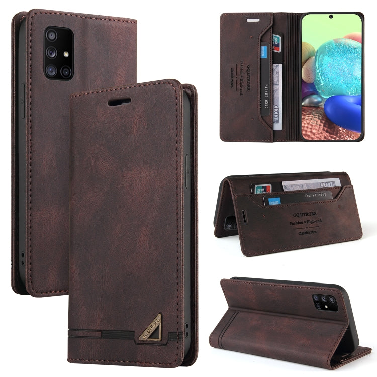 For Samsung Galaxy A71 4G Skin Feel Anti-theft Brush Horizontal Flip Leather Case with Holder & Card Slots & Wallet