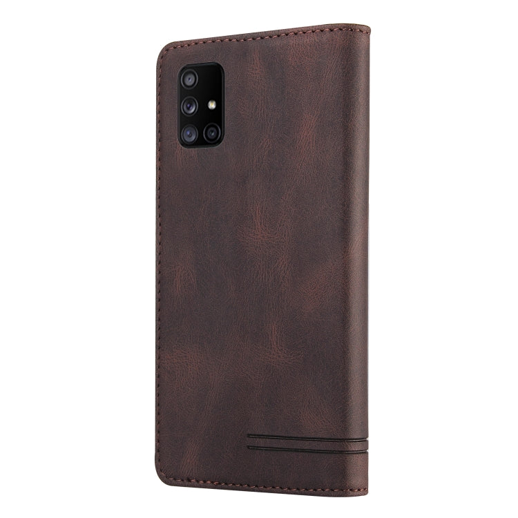 For Samsung Galaxy A71 4G Skin Feel Anti-theft Brush Horizontal Flip Leather Case with Holder & Card Slots & Wallet