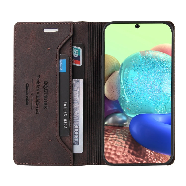 For Samsung Galaxy A71 4G Skin Feel Anti-theft Brush Horizontal Flip Leather Case with Holder & Card Slots & Wallet