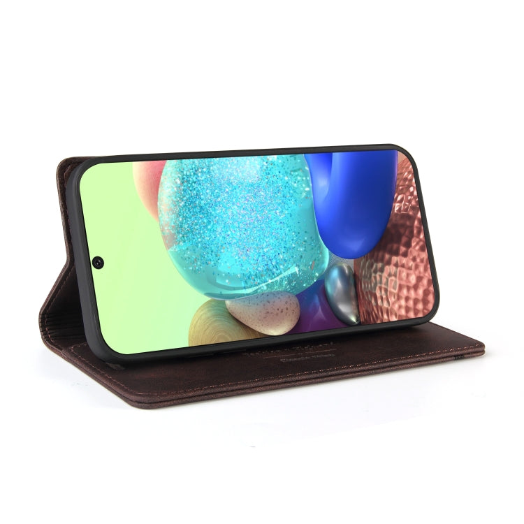 For Samsung Galaxy A71 4G Skin Feel Anti-theft Brush Horizontal Flip Leather Case with Holder & Card Slots & Wallet
