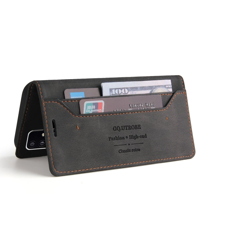 For Samsung Galaxy A71 5G Skin Feel Anti-theft Brush Horizontal Flip Leather Case with Holder & Card Slots & Wallet