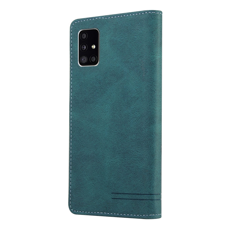 For Samsung Galaxy A71 5G Skin Feel Anti-theft Brush Horizontal Flip Leather Case with Holder & Card Slots & Wallet
