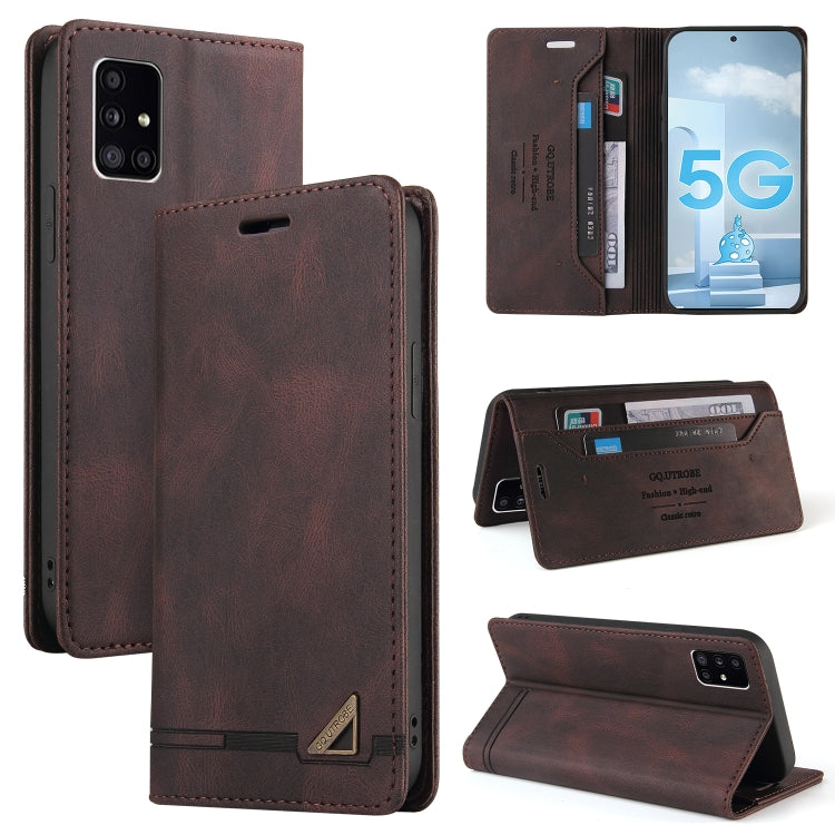 For Samsung Galaxy A71 5G Skin Feel Anti-theft Brush Horizontal Flip Leather Case with Holder & Card Slots & Wallet