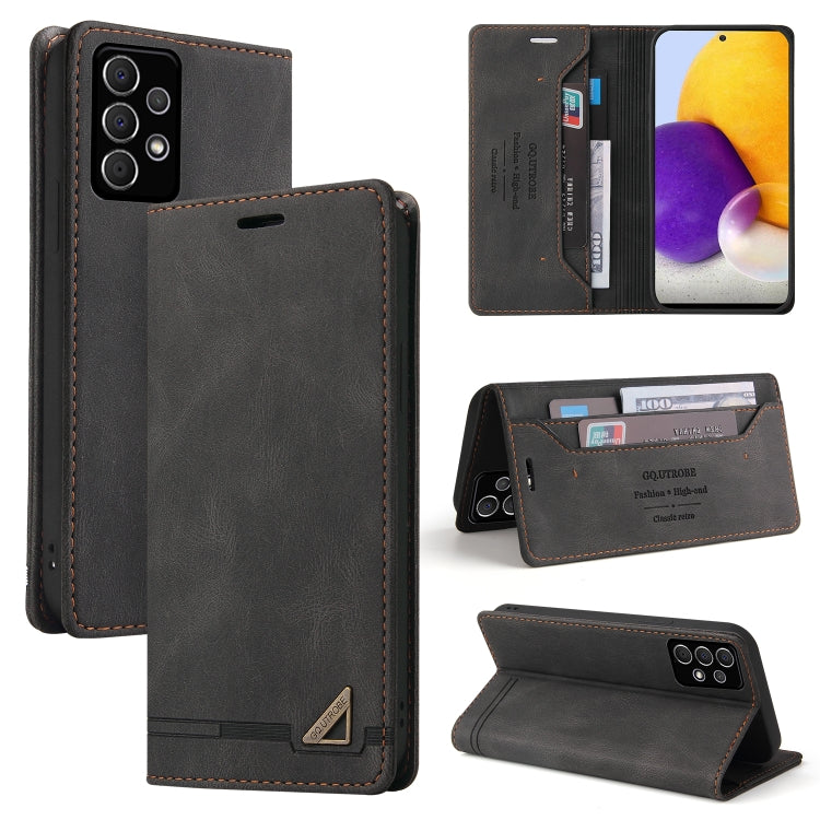 For Samsung Galaxy A72 5G / 4G Skin Feel Anti-theft Brush Horizontal Flip Leather Case with Holder & Card Slots & Wallet