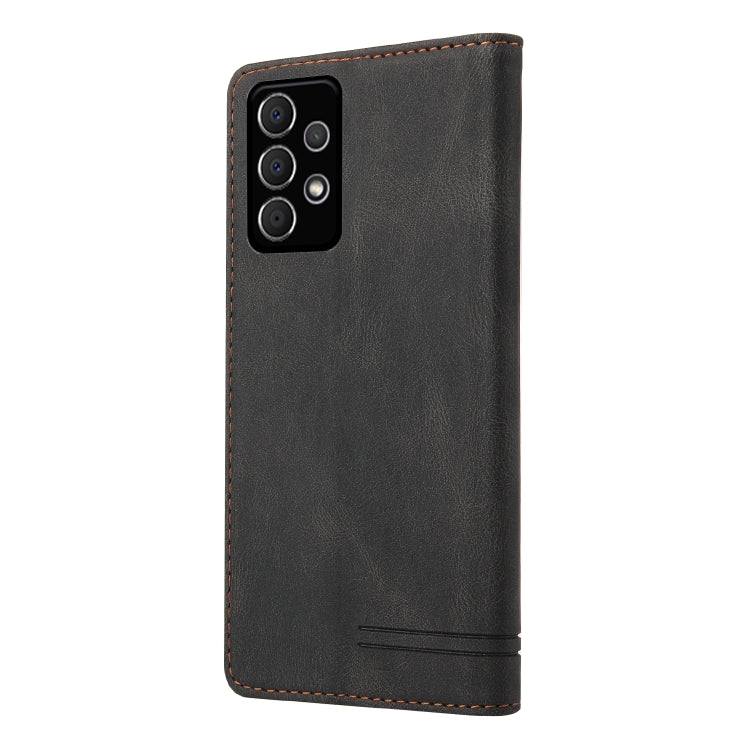 For Samsung Galaxy A72 5G / 4G Skin Feel Anti-theft Brush Horizontal Flip Leather Case with Holder & Card Slots & Wallet
