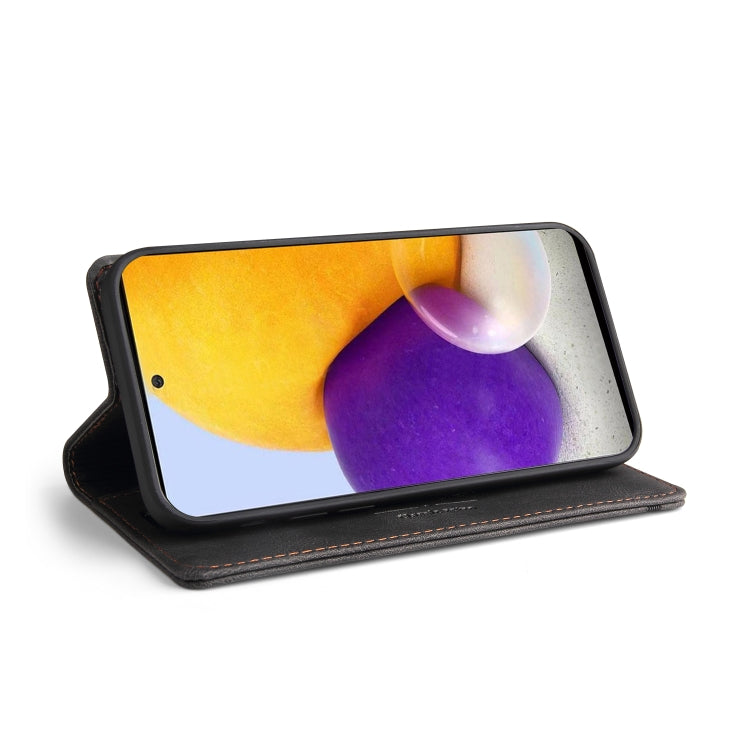 For Samsung Galaxy A72 5G / 4G Skin Feel Anti-theft Brush Horizontal Flip Leather Case with Holder & Card Slots & Wallet