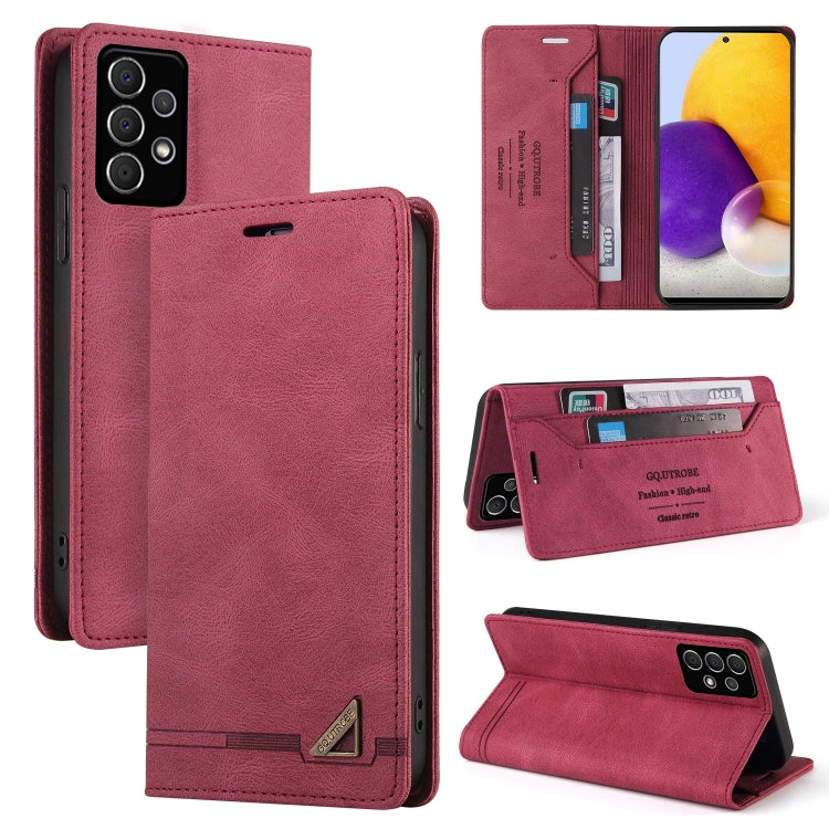For Samsung Galaxy A72 5G / 4G Skin Feel Anti-theft Brush Horizontal Flip Leather Case with Holder & Card Slots & Wallet