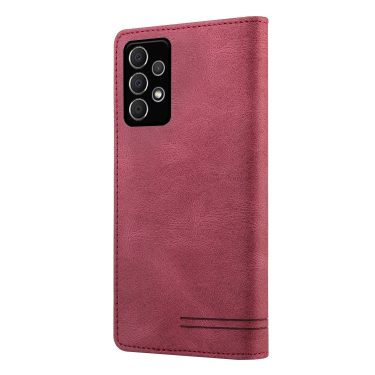 For Samsung Galaxy A72 5G / 4G Skin Feel Anti-theft Brush Horizontal Flip Leather Case with Holder & Card Slots & Wallet