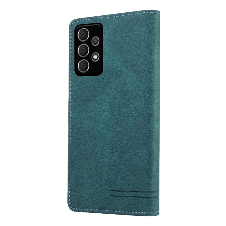 For Samsung Galaxy A72 5G / 4G Skin Feel Anti-theft Brush Horizontal Flip Leather Case with Holder & Card Slots & Wallet