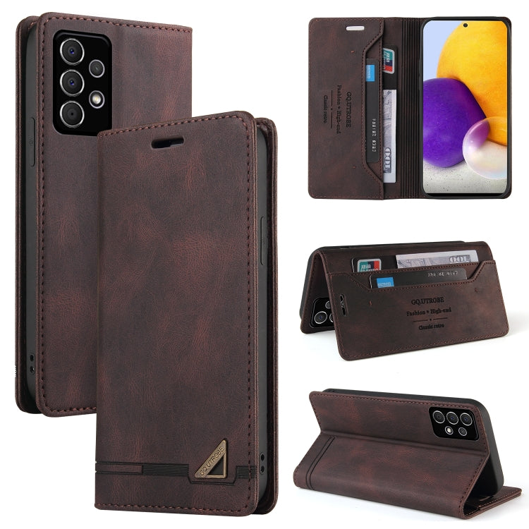 For Samsung Galaxy A72 5G / 4G Skin Feel Anti-theft Brush Horizontal Flip Leather Case with Holder & Card Slots & Wallet