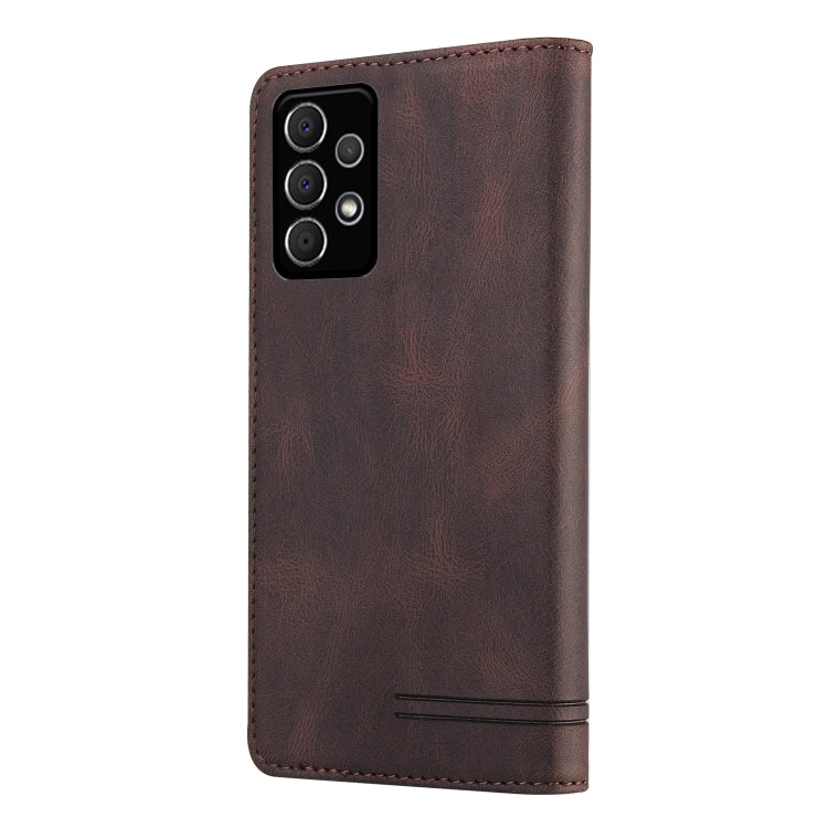 For Samsung Galaxy A72 5G / 4G Skin Feel Anti-theft Brush Horizontal Flip Leather Case with Holder & Card Slots & Wallet