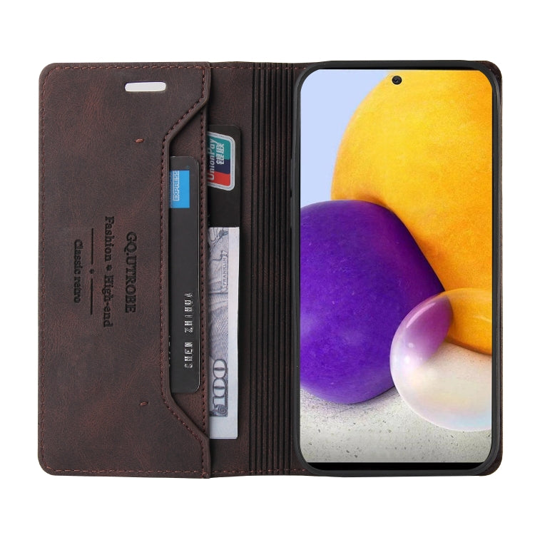 For Samsung Galaxy A72 5G / 4G Skin Feel Anti-theft Brush Horizontal Flip Leather Case with Holder & Card Slots & Wallet