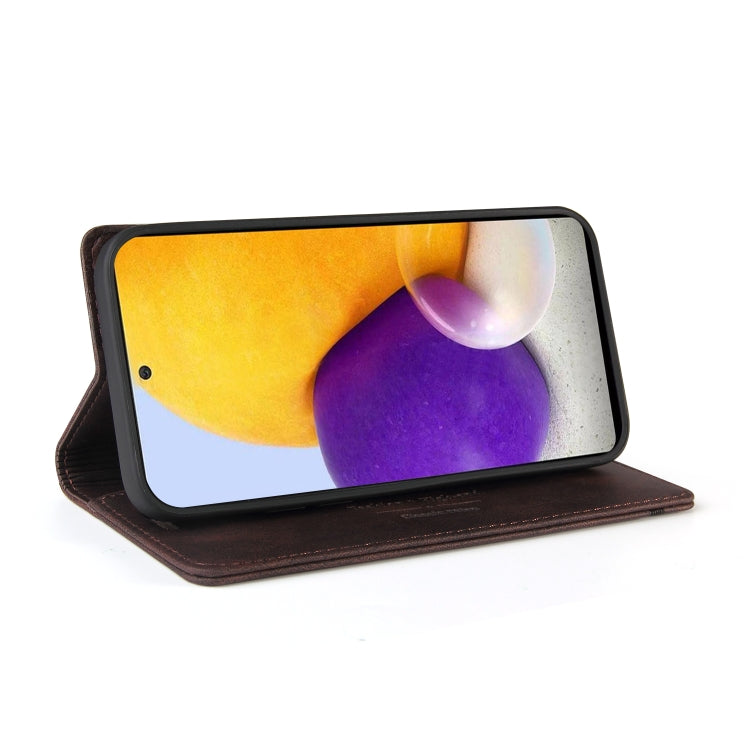 For Samsung Galaxy A72 5G / 4G Skin Feel Anti-theft Brush Horizontal Flip Leather Case with Holder & Card Slots & Wallet