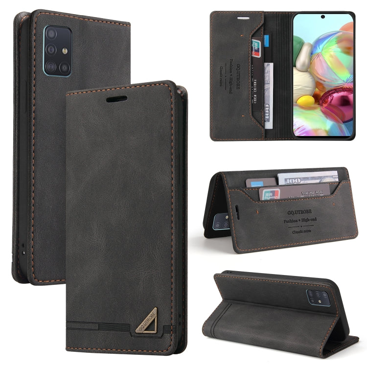 For Samsung Galaxy A81 Skin Feel Anti-theft Brush Horizontal Flip Leather Case with Holder & Card Slots & Wallet