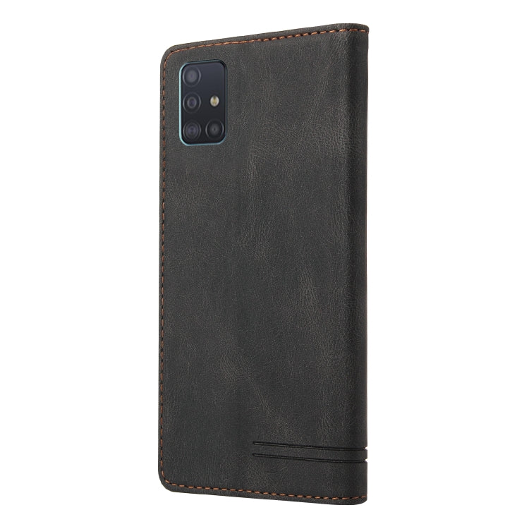 For Samsung Galaxy A81 Skin Feel Anti-theft Brush Horizontal Flip Leather Case with Holder & Card Slots & Wallet