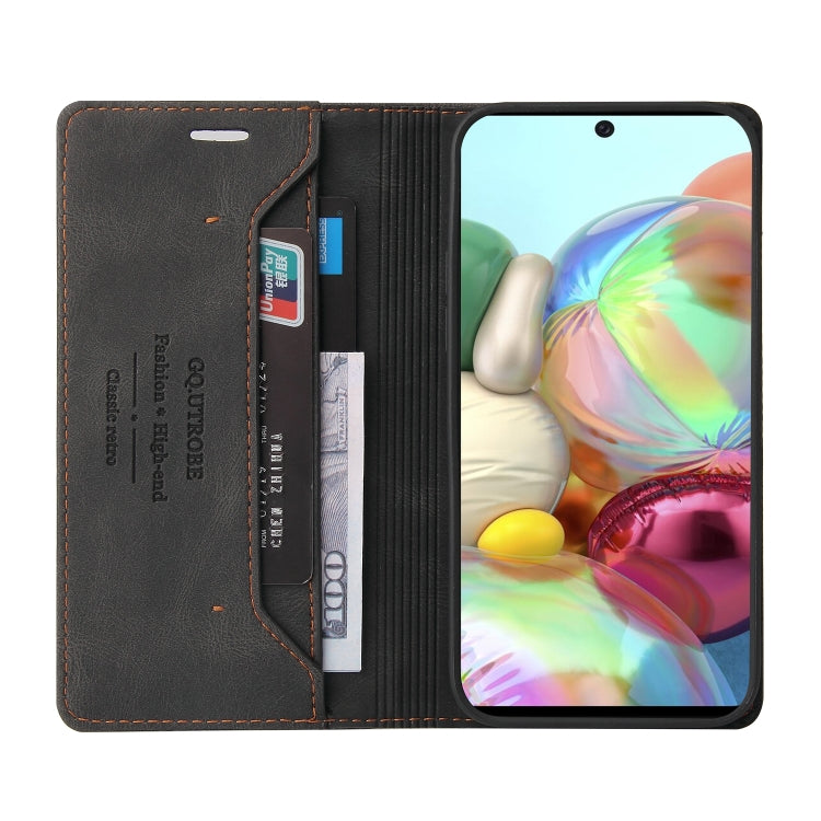 For Samsung Galaxy A81 Skin Feel Anti-theft Brush Horizontal Flip Leather Case with Holder & Card Slots & Wallet