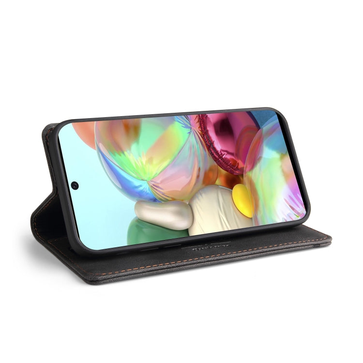 For Samsung Galaxy A81 Skin Feel Anti-theft Brush Horizontal Flip Leather Case with Holder & Card Slots & Wallet