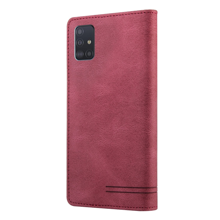 For Samsung Galaxy A81 Skin Feel Anti-theft Brush Horizontal Flip Leather Case with Holder & Card Slots & Wallet