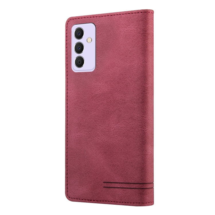 For Samsung Galaxy A82 5G Skin Feel Anti-theft Brush Horizontal Flip Leather Case with Holder & Card Slots & Wallet