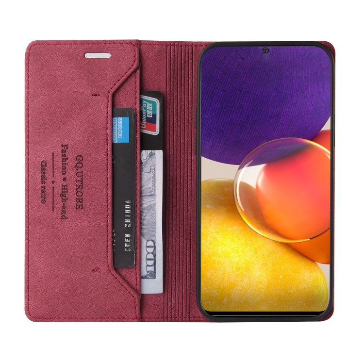 For Samsung Galaxy A82 5G Skin Feel Anti-theft Brush Horizontal Flip Leather Case with Holder & Card Slots & Wallet