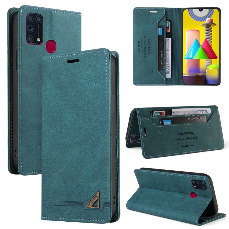 For Samsung Galaxy M31 Skin Feel Anti-theft Brush Horizontal Flip Leather Case with Holder & Card Slots & Wallet