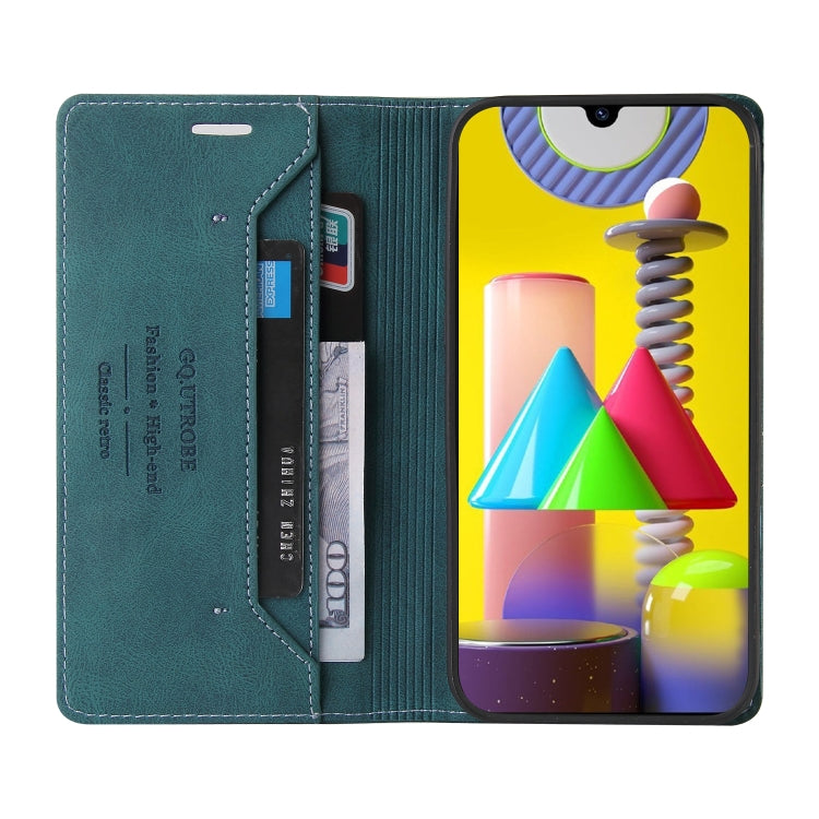 For Samsung Galaxy M31 Skin Feel Anti-theft Brush Horizontal Flip Leather Case with Holder & Card Slots & Wallet