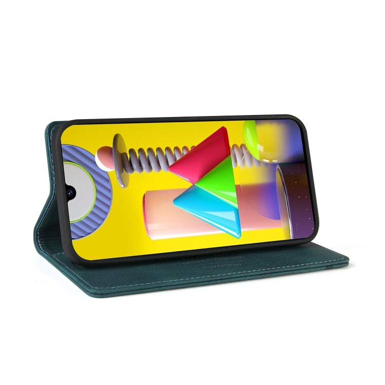 For Samsung Galaxy M31 Skin Feel Anti-theft Brush Horizontal Flip Leather Case with Holder & Card Slots & Wallet