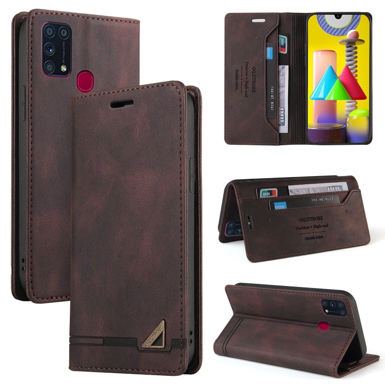 For Samsung Galaxy M31 Skin Feel Anti-theft Brush Horizontal Flip Leather Case with Holder & Card Slots & Wallet