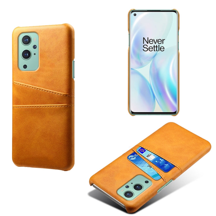 For OnePlus 9 Calf Texture PC + PU Leather Back Cover Shockproof Case with Dual Card Slots