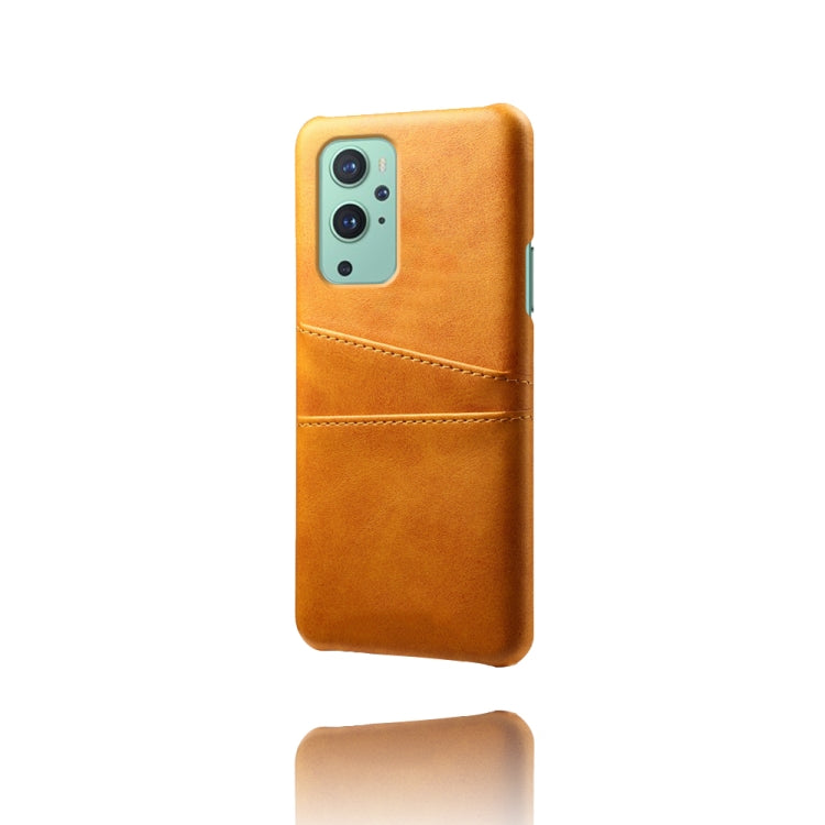For OnePlus 9 Calf Texture PC + PU Leather Back Cover Shockproof Case with Dual Card Slots