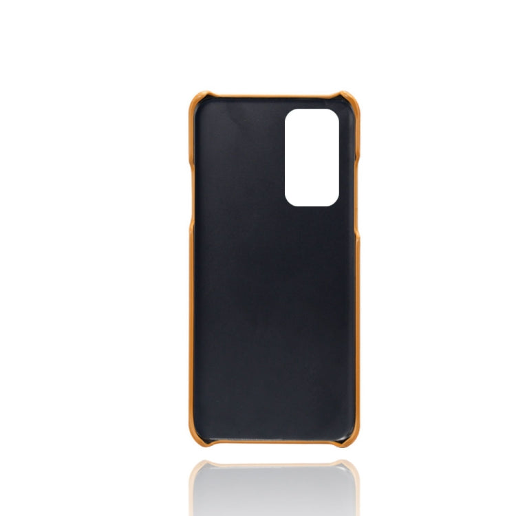 For OnePlus 9 Calf Texture PC + PU Leather Back Cover Shockproof Case with Dual Card Slots