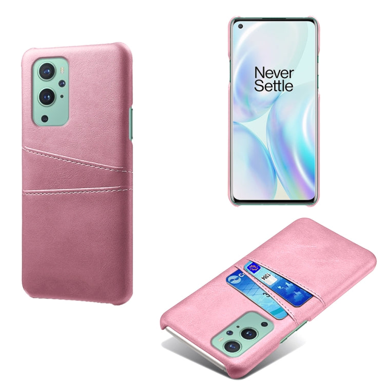For OnePlus 9 Calf Texture PC + PU Leather Back Cover Shockproof Case with Dual Card Slots