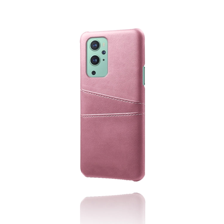 For OnePlus 9 Calf Texture PC + PU Leather Back Cover Shockproof Case with Dual Card Slots