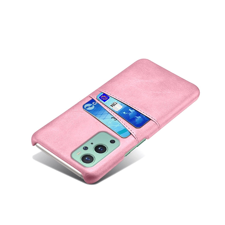 For OnePlus 9 Calf Texture PC + PU Leather Back Cover Shockproof Case with Dual Card Slots