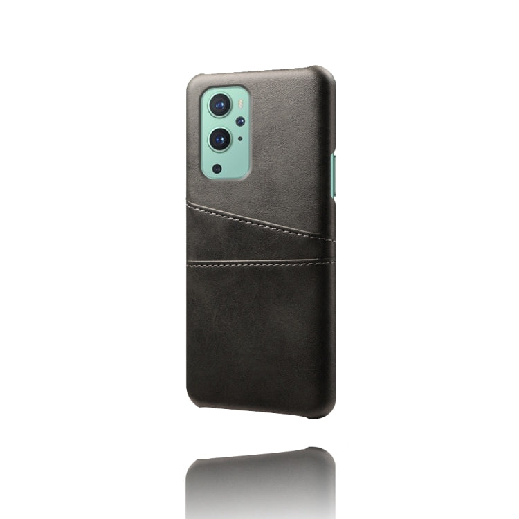 For OnePlus 9 Calf Texture PC + PU Leather Back Cover Shockproof Case with Dual Card Slots