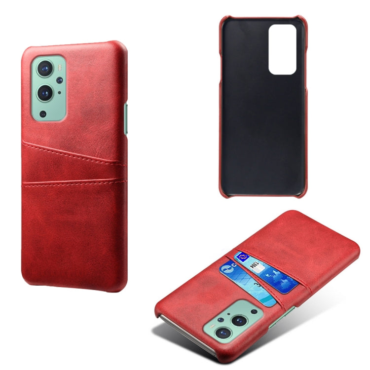 For OnePlus 9 Calf Texture PC + PU Leather Back Cover Shockproof Case with Dual Card Slots