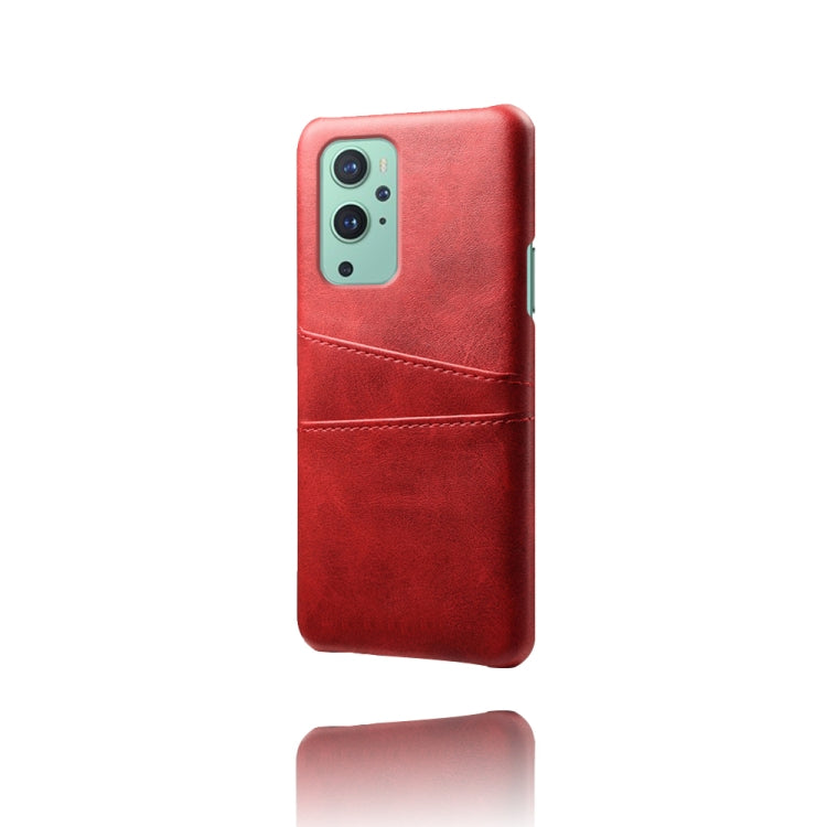 For OnePlus 9 Calf Texture PC + PU Leather Back Cover Shockproof Case with Dual Card Slots