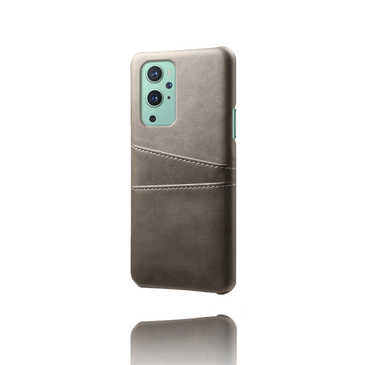 For OnePlus 9 Calf Texture PC + PU Leather Back Cover Shockproof Case with Dual Card Slots