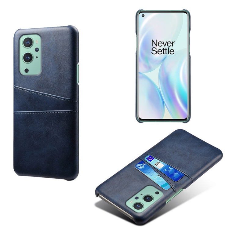 For OnePlus 9 Calf Texture PC + PU Leather Back Cover Shockproof Case with Dual Card Slots