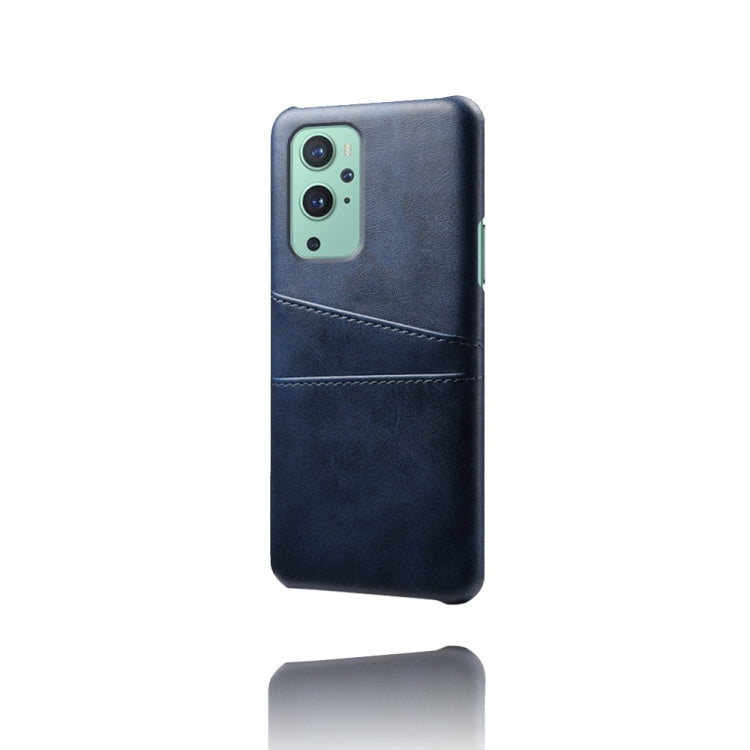 For OnePlus 9 Calf Texture PC + PU Leather Back Cover Shockproof Case with Dual Card Slots
