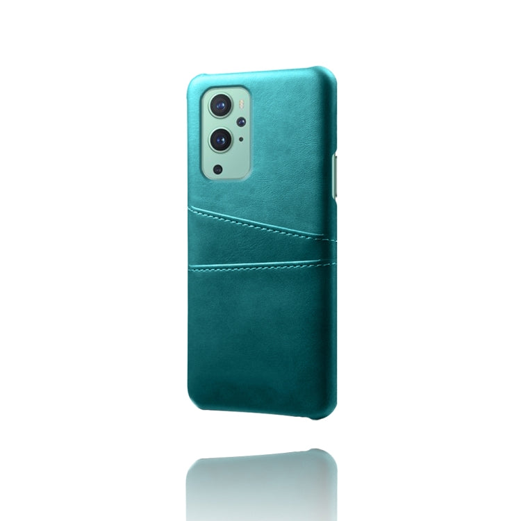 For OnePlus 9 Calf Texture PC + PU Leather Back Cover Shockproof Case with Dual Card Slots
