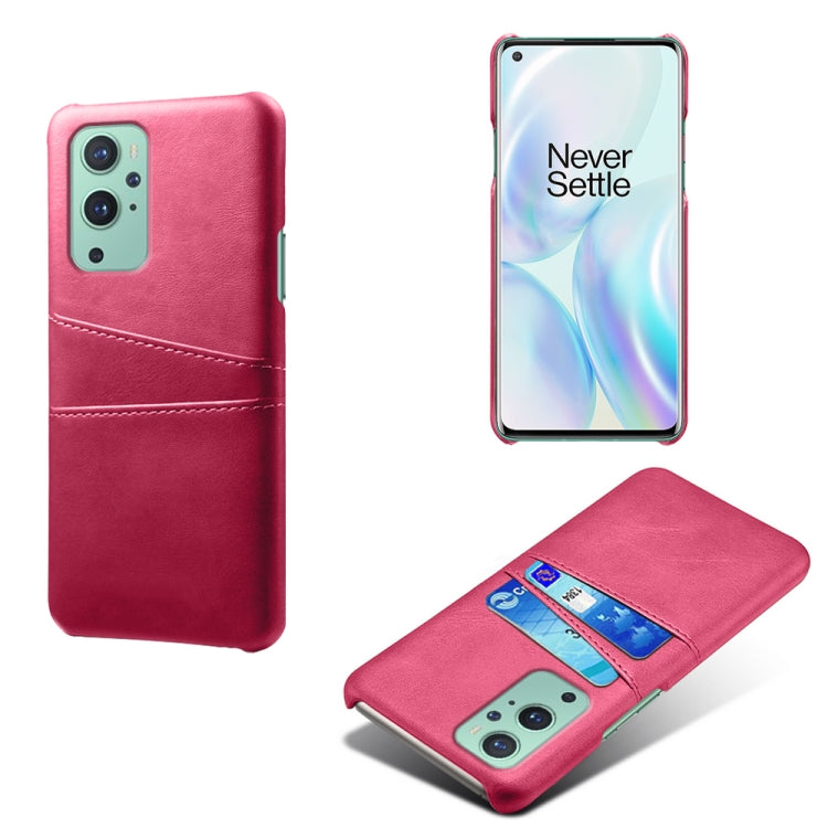 For OnePlus 9 Calf Texture PC + PU Leather Back Cover Shockproof Case with Dual Card Slots